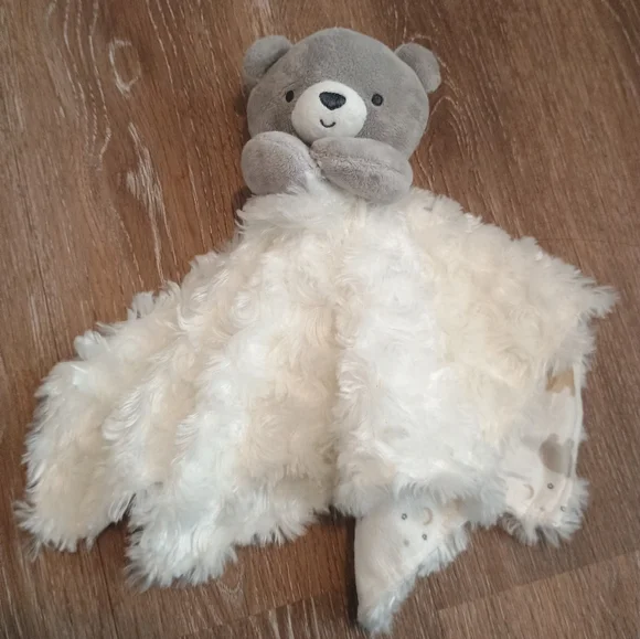 Carters Just One You Grey White Rosette Bear Clouds Lovey Baby Security Blanket - Picture 2 of 14